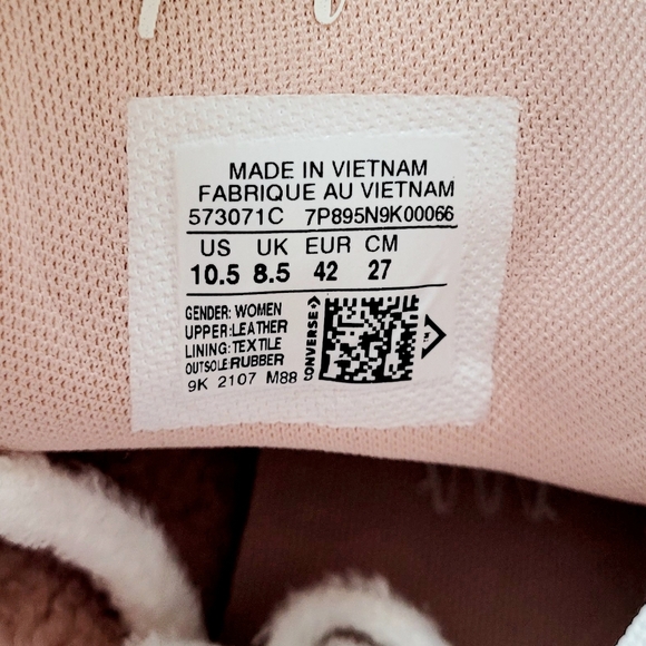 Converse CTAS Hi "Perfect is Not Perfect" Vintage White Rust Pink Women's 10.5 - Picture 6 of 6